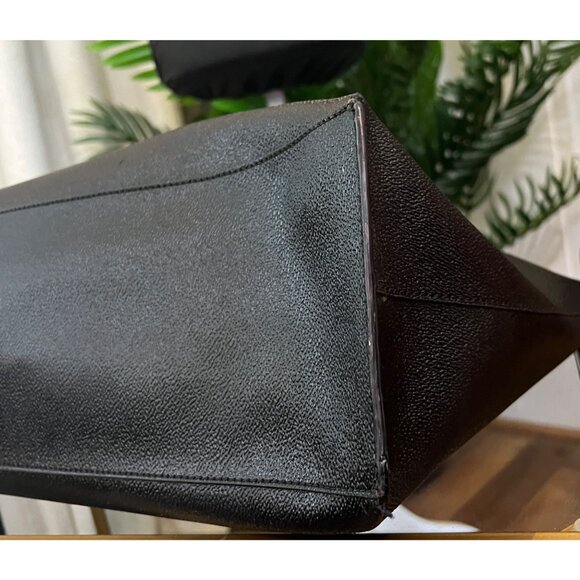 TORY BURCH BLACK STEFANO LEAHTER ROBINSON LARGE TOTE - Picture 7 of 13